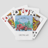 Rode  kerstboom Naam toevoegen Pokerkaarten (Achterkant)