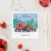 Rode  kerstboom Naam toevoegen Servet (Insitu)