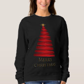 Rode kerstboom op zwarte sweatshirt (Voorkant)