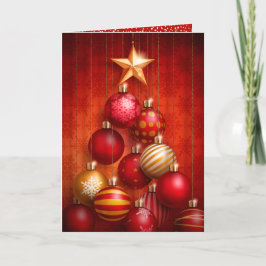 Rode kerstboom Ornamenten gevouwen Feestdagen Kaart