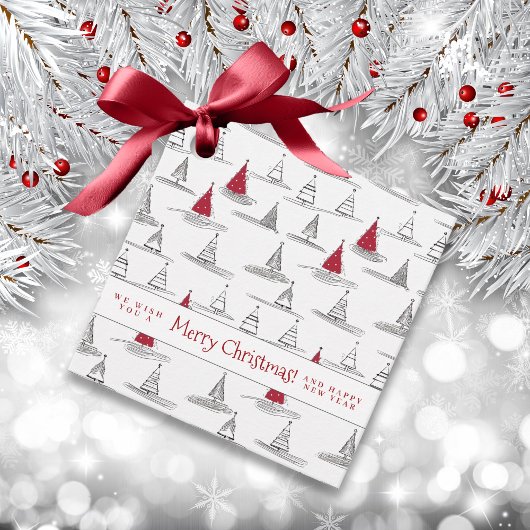 Rode Kerstboom Patroon#5 ID1009 Bedankjes Labels