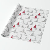 Rode Kerstboom Patroon#5 ID1009 Cadeaupapier (Uitgerold)