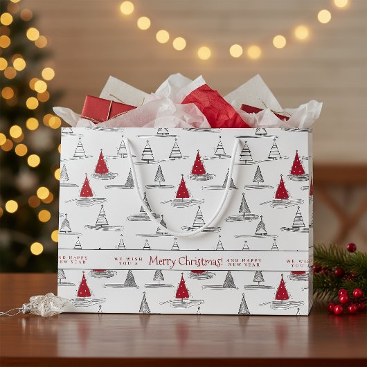Rode Kerstboom Patroon#5 ID1009 Groot Cadeauzakje