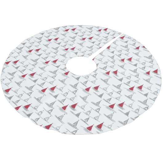 Rode Kerstboom Patroon#5 ID1009 Kerstboom Rok (Gekanteld)