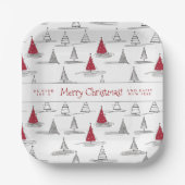 Rode Kerstboom Patroon#5 ID1009 Papieren Bordje (Voorkant)