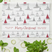 Rode Kerstboom Patroon#5 ID1009 Theedoek (Gevouwen)