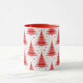 Rode Kerstboom Patroon Gift Mok (Midden)