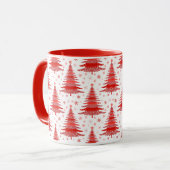 Rode Kerstboom Patroon Gift Mok (Voorkant links)