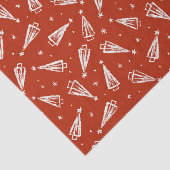Rode Kerstboom Patroon Vakantiewrap Tissuepapier (Detail)