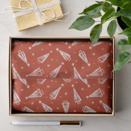 Rode Kerstboom Patroon Vakantiewrap Tissuepapier