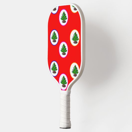 Rode kerstboom pickleball paddle (Links)