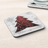 Rode kerstboom plastic Onderzetter (Linkerzijde)