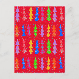 Rode Kerstboom Pop Kunst Briefkaart