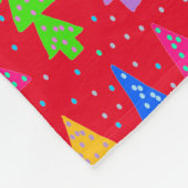 Rode Kerstboom Pop Kunst Fleece Deken (Hoek)