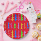 Rode Kerstboom Pop Kunst Papieren Bordje (Feest)
