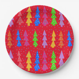 Rode Kerstboom Pop Kunst Papieren Bordje