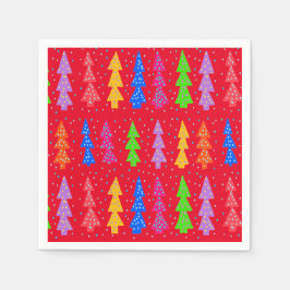 Rode Kerstboom Pop Kunst Servet