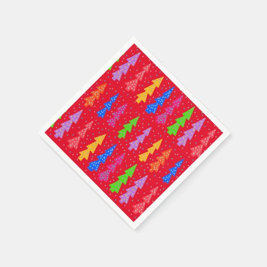 Rode Kerstboom Pop Kunst Servet (Hoek)