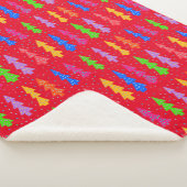 Rode Kerstboom Pop Kunst Sherpa Deken (3/4)