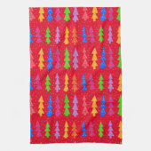 Rode Kerstboom Pop Kunst Theedoek (Verticaal)