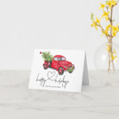 Rode kerstboom Prettige feestdagen Kaart (Gele Bloem)