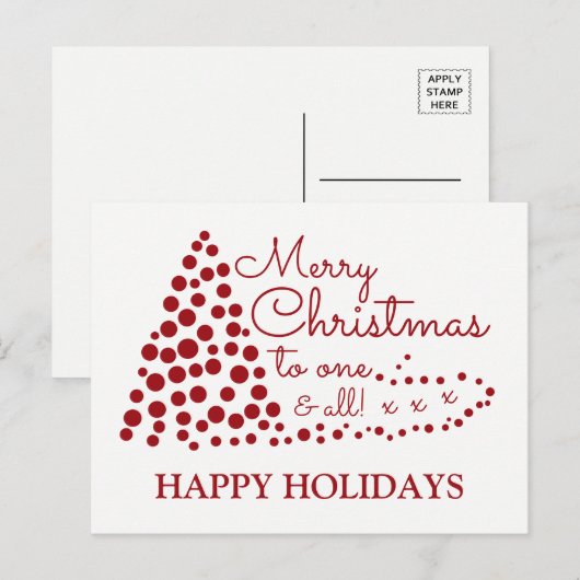 Rode kerstboom, Prettige feestdagen vakantiewagen (Voorkant / Achterkant)