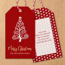 Rode Kerstboom Script Naam Pret Whimsisch