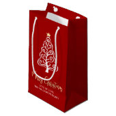 Rode Kerstboom Script Naam Pret Whimsisch Klein Cadeauzakje (Voorkant Gekanteld)