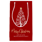 Rode Kerstboom Script Naam Pret Whimsisch Klein Cadeauzakje (Voorkant)