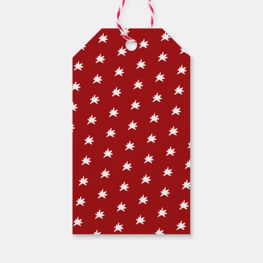 Rode Kerstboom Script Naam Whimsical Cadeaulabel (Achterkant)