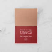 Rode kerstboom, seizoensgebonden klant bedankkaart (Binnen)