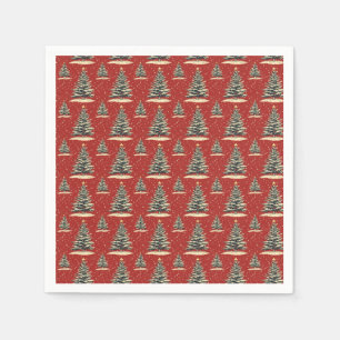 rode kerstboom servet