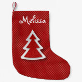 Rode Kerstboom Sock Kleine Kerstsok (Voorkant)