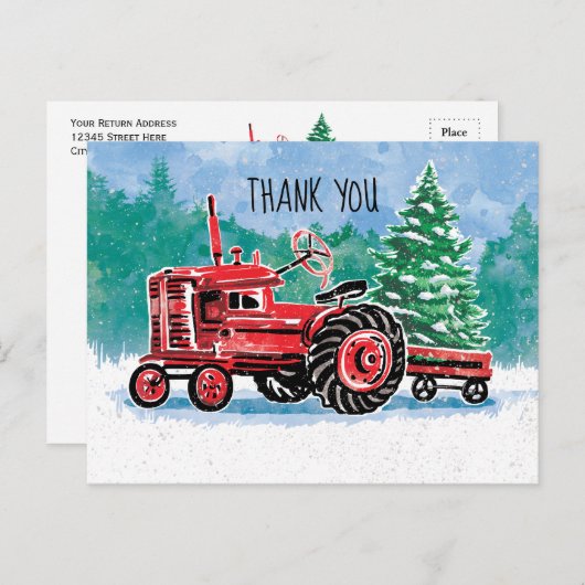 Rode kerstboom sparen de Datum Briefkaart (Voorkant / Achterkant)