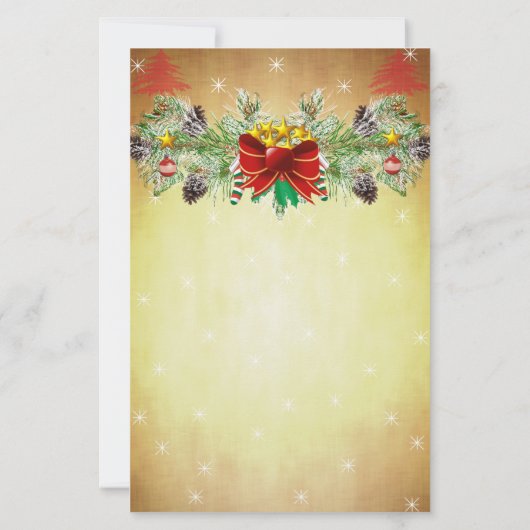 Rode kerstboom sterft gouden lampjes briefpapier (Achterkant)