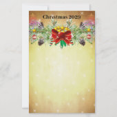 Rode kerstboom sterft gouden lampjes briefpapier (Voorkant)