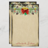 Rode kerstboom sterft gouden lampjes briefpapier (Voorkant / Achterkant)