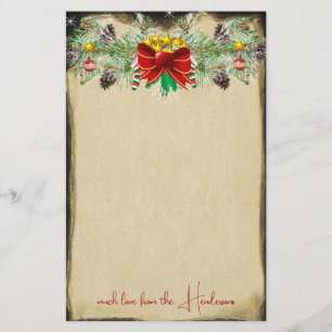 Rode kerstboom sterft gouden lampjes briefpapier