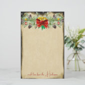 Rode kerstboom sterft gouden lampjes briefpapier (Staand voorkant)