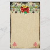 Rode kerstboom sterft gouden lampjes briefpapier (Achterkant)