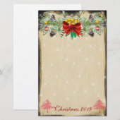 Rode kerstboom sterren licht Garland Briefpapier (Voorkant / Achterkant)