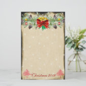 Rode kerstboom sterren licht Garland Briefpapier (Staand voorkant)