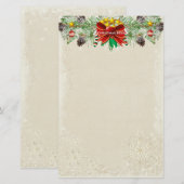 Rode Kerstboom Sterren Snowflake Garland Briefpapier (Voorkant / Achterkant)