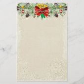Rode Kerstboom Sterren Snowflake Garland Briefpapier (Voorkant)