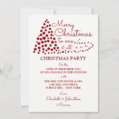 Rode kerstboom, uitnodiging voor kerstfeest (Voorkant)