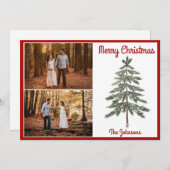 Rode Kerstboom vakantie Kaart (Voorkant / Achterkant)