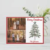 Rode Kerstboom vakantie Kaart (Staand voorkant)