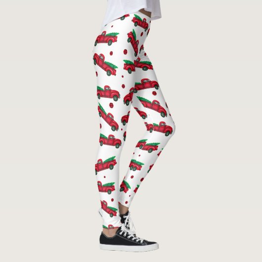  rode kerstboom vrachtwagen Leggings (Rechts)