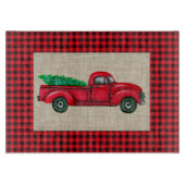  rode kerstboom vrachtwagen snijplank (Voorkant)