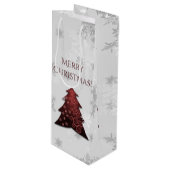 Rode kerstboom Wine Gift Bag Wijn Cadeautas (Voorkant Gekanteld)